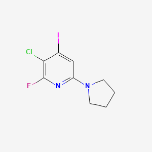 3-Chloro-2-fluoro-4-iodo-6-(pyrrolidin-1-YL)-pyridine