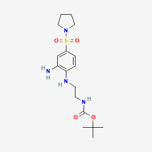 tert-Butyl (2-{[2-amino-4-(pyrrolidin-1-ylsulfonyl)phenyl]amino}ethyl)carbamate