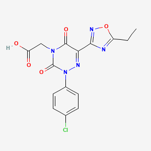 [2-(4-Chlorophenyl)-6-(5-ethyl-1,2,4-oxadiazol-3-yl)-3,5-dioxo-2,5-dihydro-1,2,4-triazin-4(3H)-yl]acetic acid