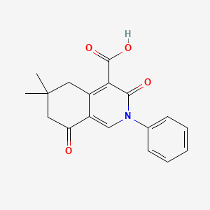 6,6-Dimethyl-3,8-dioxo-2-phenyl-2,3,5,6,7,8-hexahydroisoquinoline-4-carboxylic acid
