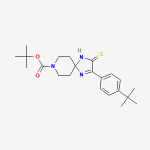 molecular formula C22H31N3O2S B1391204 Tert-butyl 2-(4-tert-butylphenyl)-3-sulfanylidene-1,4,8-triazaspiro[4.5]dec-1-ene-8-carboxylate CAS No. 892295-79-3
