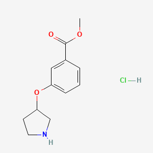 molecular formula C12H16ClNO3 B1391229 Methyl 3-(pyrrolidin-3-yloxy)benzoate hydrochloride CAS No. 1185298-84-3