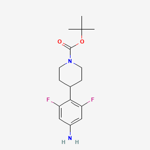 molecular formula C16H22F2N2O2 B13912352 Tert-butyl 4-(4-amino-2,6-difluorophenyl)piperidine-1-carboxylate 