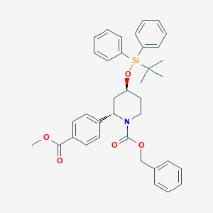 molecular formula C37H41NO5Si B13912394 Benzyl trans-4-[tert-butyl(diphenyl)silyl]oxy-2-(4-methoxycarbonylphenyl)piperidine-1-carboxylate 