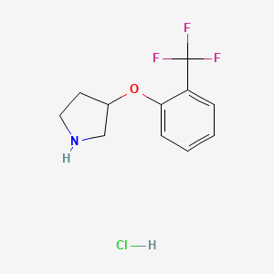 molecular formula C11H13ClF3NO B1391247 3-(2-(三氟甲基)苯氧基)吡咯烷盐酸盐 CAS No. 1185301-92-1