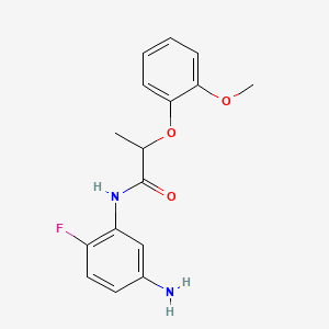 molecular formula C16H17FN2O3 B1391263 N-(5-Amino-2-fluorophenyl)-2-(2-methoxyphenoxy)-propanamide CAS No. 1020056-73-8
