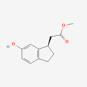 molecular formula C12H14O3 B13912669 methyl 2-[(1R)-6-hydroxyindan-1-yl]acetate 