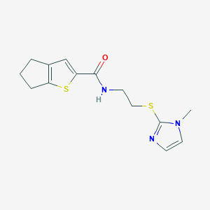 molecular formula C14H17N3OS2 B13912687 N-[2-(1-methylimidazol-2-yl)sulfanylethyl]-5,6-dihydro-4H-cyclopenta[b]thiophene-2-carboxamide 