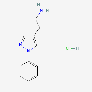 molecular formula C11H14ClN3 B1391269 2-(1-Phenyl-1H-pyrazol-4-yl)-ethylamine hydrochloride CAS No. 1185292-99-2