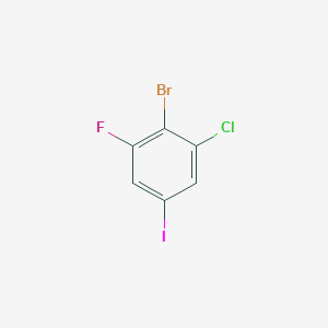 molecular formula C6H2BrClFI B13912694 2-Bromo-1-chloro-3-fluoro-5-iodobenzene 