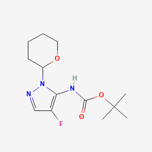 molecular formula C13H20FN3O3 B13912805 tert-butyl N-(4-fluoro-2-tetrahydropyran-2-yl-pyrazol-3-yl)carbamate 