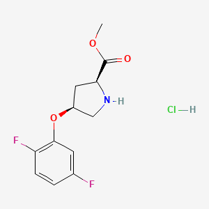 molecular formula C12H14ClF2NO3 B1391281 Methyl (2S,4S)-4-(2,5-difluorophenoxy)-2-pyrrolidinecarboxylate hydrochloride CAS No. 1217657-55-0