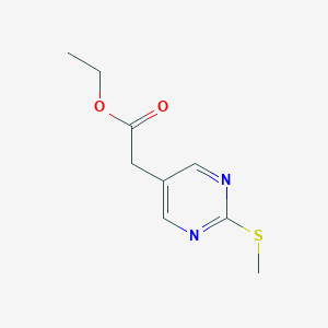 molecular formula C9H12N2O2S B13912831 Ethyl 2-(2-methylsulfanylpyrimidin-5-yl)acetate 