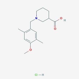 molecular formula C16H24ClNO3 B1391284 1-(4-Methoxy-2,5-dimethylbenzyl)piperidine-3-carboxylic acid hydrochloride CAS No. 1185025-97-1