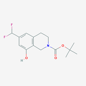 molecular formula C15H19F2NO3 B13912863 tert-Butyl 6-(difluoromethyl)-8-hydroxy-3,4-dihydroisoquinoline-2(1H)-carboxylate 