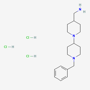 molecular formula C18H32Cl3N3 B1391287 [(1'-Benzyl-1,4'-bipiperidin-4-yl)methyl]aminetrihydrochloride CAS No. 1185295-95-7