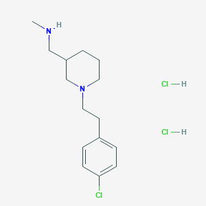 molecular formula C15H25Cl3N2 B1391291 ({1-[2-(4-Chlorophenyl)ethyl]piperidin-3-YL}-methyl)methylamine dihydrochloride CAS No. 1185304-63-5