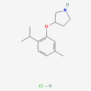 molecular formula C14H22ClNO B1391304 3-(2-Isopropyl-5-methylphenoxy)pyrrolidine hydrochloride CAS No. 1185121-47-4
