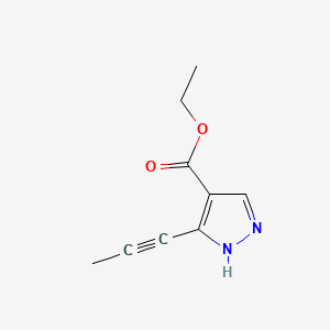 molecular formula C9H10N2O2 B13913059 Ethyl 3-(prop-1-yn-1-yl)-1H-pyrazole-4-carboxylate 