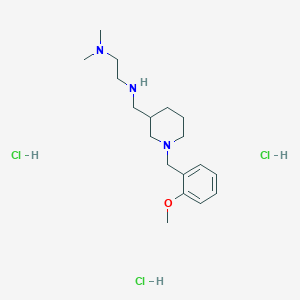 molecular formula C18H34Cl3N3O B1391306 N'-{[1-(2-Methoxybenzyl)piperidin-3-YL]methyl}-N,N-dimethylethane-1,2-diamine trihydrochloride CAS No. 1185296-85-8