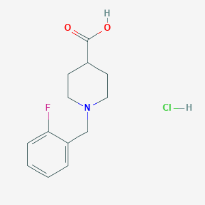 molecular formula C13H17ClFNO2 B1391307 1-(2-Fluorobenzyl)piperidine-4-carboxylic acid hydrochloride CAS No. 1185304-02-2