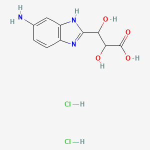 molecular formula C10H13Cl2N3O4 B1391309 3-(5-氨基-1H-苯并咪唑-2-基)-2,3-二羟基丙酸二盐酸盐 CAS No. 1158752-05-6