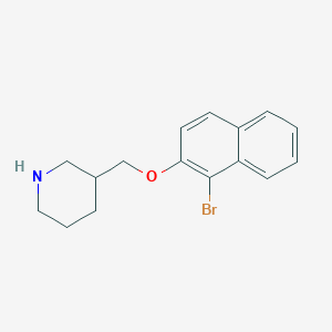 B1391316 3-{[(1-Bromo-2-naphthyl)oxy]methyl}piperidine CAS No. 946680-28-0