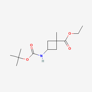 molecular formula C13H23NO4 B13913188 Ethyl trans-3-(tert-butoxycarbonylamino)-1-methyl-cyclobutanecarboxylate 