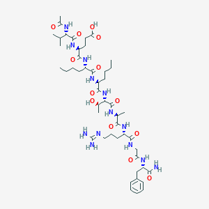 (4S)-4-[[(2S)-2-acetamido-3-methylbutanoyl]amino]-5-[[(2S)-1-[[(2S)-1-[[(2S,3R)-1-[[(2S)-1-[[(2S)-1-[[2-[[(2S)-1-amino-1-oxo-3-phenylpropan-2-yl]amino]-2-oxoethyl]amino]-5-(diaminomethylideneamino)-1-oxopentan-2-yl]amino]-1-oxopropan-2-yl]amino]-3-hydroxy-1-oxobutan-2-yl]amino]-1-oxohexan-2-yl]amino]-1-oxohexan-2-yl]amino]-5-oxopentanoic acid