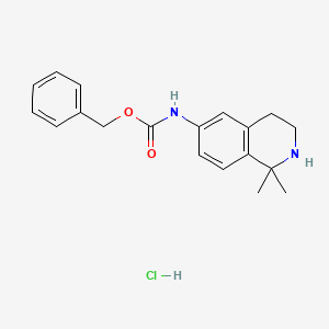 molecular formula C19H23ClN2O2 B13913209 benzyl N-(1,1-dimethyl-3,4-dihydro-2H-isoquinolin-6-yl)carbamate;hydrochloride 