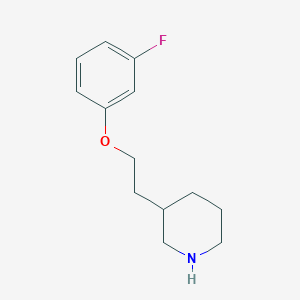 molecular formula C13H18FNO B1391323 3-[2-(3-氟苯氧基)乙基]哌啶 CAS No. 946682-10-6