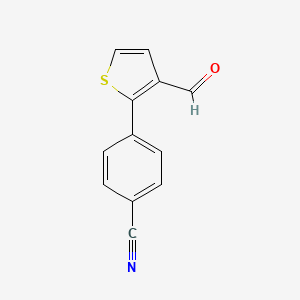 molecular formula C12H7NOS B1391338 4-(3-Formylthiophen-2-yl)benzonitrile CAS No. 1215859-07-6
