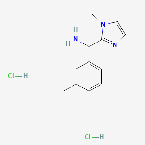 molecular formula C12H17Cl2N3 B1391346 c-(1-Methyl-1h-imidazol-2-yl)-c-m-tolyl-methylamine dihydrochloride CAS No. 1177309-41-9
