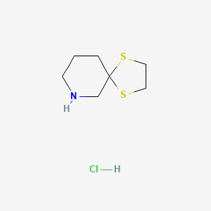 molecular formula C7H14ClNS2 B1391348 1,4-Dithia-7-azaspiro[4.5]decane hydrochloride CAS No. 958451-84-8