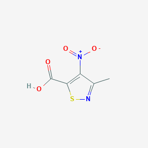 molecular formula C5H4N2O4S B1391350 3-甲基-4-硝基-异噻唑-5-羧酸 CAS No. 4592-53-4