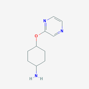 molecular formula C10H15N3O B1391351 4-(Pyrazin-2-yloxy)cyclohexan-1-amine CAS No. 746598-84-5