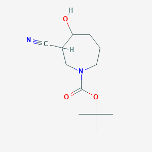 molecular formula C12H20N2O3 B13913689 Tert-butyl 3-cyano-4-hydroxyazepane-1-carboxylate 