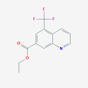 molecular formula C13H10F3NO2 B13913777 Ethyl 5-(trifluoromethyl)quinoline-7-carboxylate 