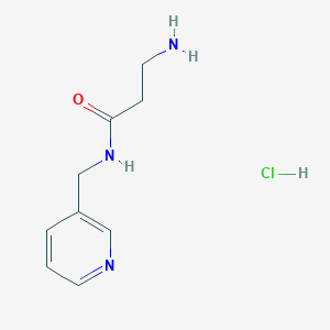 molecular formula C9H14ClN3O B1391387 3-amino-N-(pyridin-3-ylmethyl)propanamide hydrochloride CAS No. 1208947-75-4