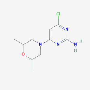 molecular formula C10H15ClN4O B1391388 4-Chloro-6-(2,6-dimethylmorpholin-4-yl)pyrimidin-2-amine CAS No. 1197574-90-5