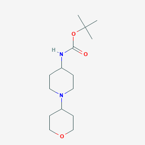 molecular formula C15H28N2O3 B1391395 tert-butyl N-[1-(oxan-4-yl)piperidin-4-yl]carbamate CAS No. 873537-63-4