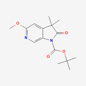 molecular formula C15H20N2O4 B13914063 5-Methoxy-3,3-dimethyl-2-oxo-2,3-dihydro-pyrrolo[2,3-c]pyridine-1-carboxylic acid tert-butyl ester 
