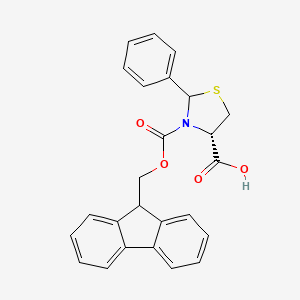 molecular formula C25H21NO4S B1391407 Fmoc-(4S,2RS)-2-苯基噻唑烷-4-羧酸 CAS No. 1217510-53-6