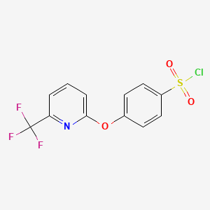 molecular formula C12H7ClF3NO3S B1391417 4-{[6-(Trifluoromethyl)pyridin-2-yl]oxy}benzenesulphonyl chloride CAS No. 1210732-06-1
