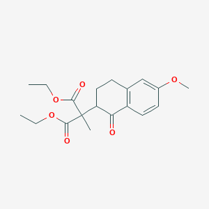 molecular formula C19H24O6 B1391431 Diethyl 2-(6-methoxy-1-oxo-1,2,3,4-tetrahydronaphthalen-2-yl)-2-methylmalonate CAS No. 1225228-88-5