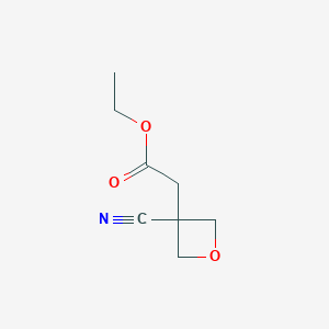 molecular formula C8H11NO3 B1391469 Ethyl 2-(3-cyanooxetan-3-yl)acetate CAS No. 1050611-00-1