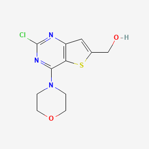 molecular formula C11H12ClN3O2S B1391482 (2-Chloro-4-morpholinothieno[3,2-d]pyrimidin-6-yl)methanol CAS No. 885698-97-5