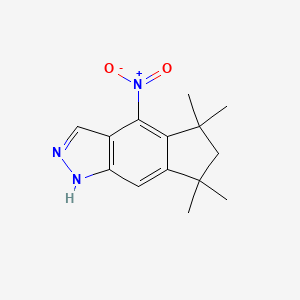 molecular formula C14H17N3O2 B1391487 5,5,7,7-Tetramethyl-4-nitro-1,5,6,7-tetrahydrocyclopenta[f]indazole CAS No. 1209368-38-6
