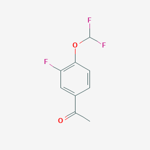 molecular formula C9H7F3O2 B1391492 1-(4-(二氟甲氧基)-3-氟苯基)乙酮 CAS No. 1180015-83-1