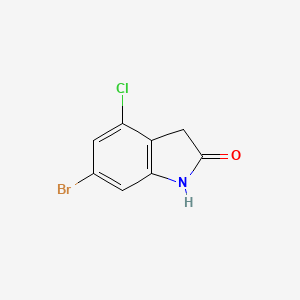 molecular formula C8H5BrClNO B13914971 6-Bromo-4-chloro-indolin-2-one 